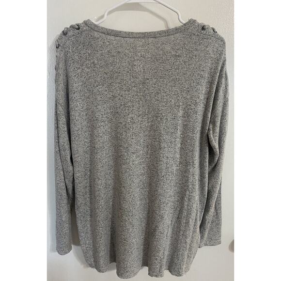 American Eagle Sweater Soft &‎ Sexy Plush Small Oversized Long Sleeve Gray - Picture 2 of 6